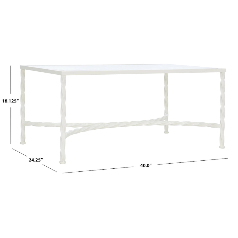 SAFAVIEH Couture Sedighe Glass Coffee Table - 40 W x 24 D x 18 H - 40W x 24D x 18H
