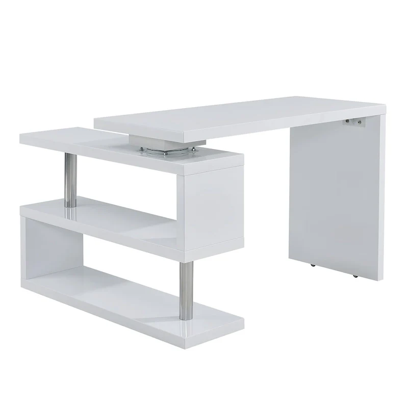 SEI Furniture Ballintoy Rotating Desk with Shelving