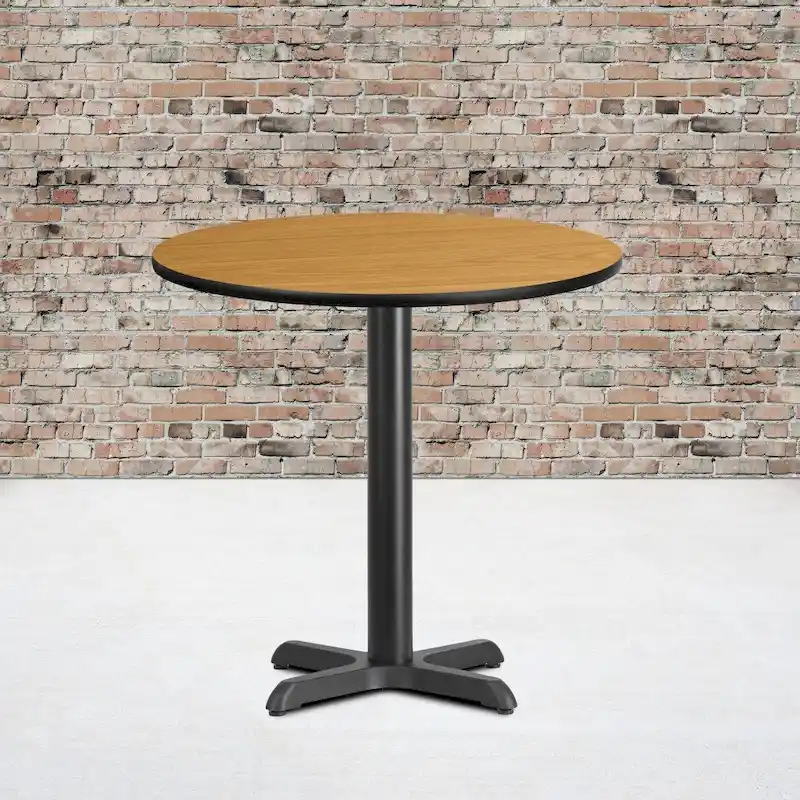 30 Round Laminate Table Top with 22 x 22 Table Height Base - 30W x 30D x 31.125H - 30W x 30D x 31.125H