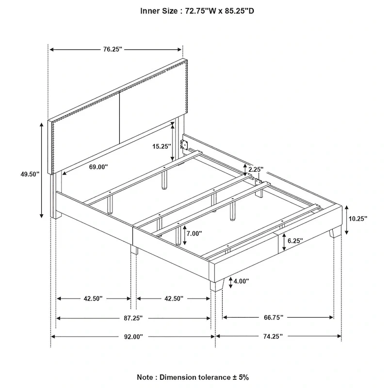 Boyd Transitional Fabric Upholstered Panel Bed