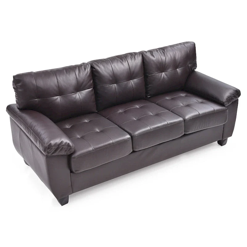 Gallant 78 in. W Flared Arm Faux Leather Straight Sofa - 33L x 78W x 35H