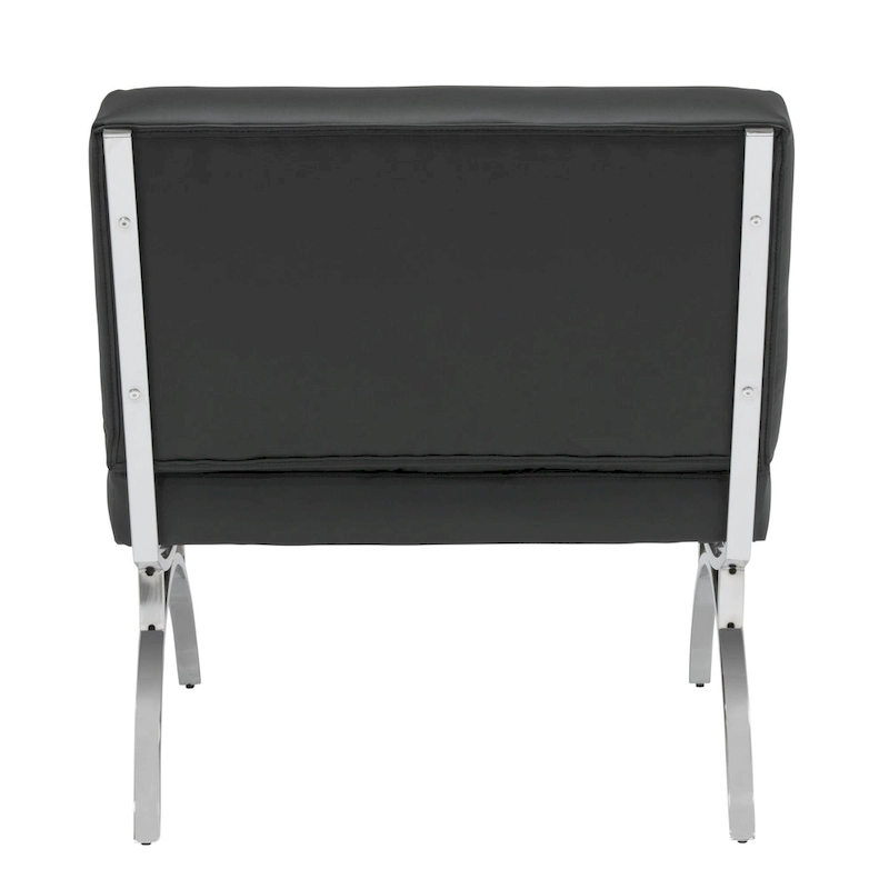 Newel Modern Blended Leather and Chrome Metal Frame Mid Century Accent Chair