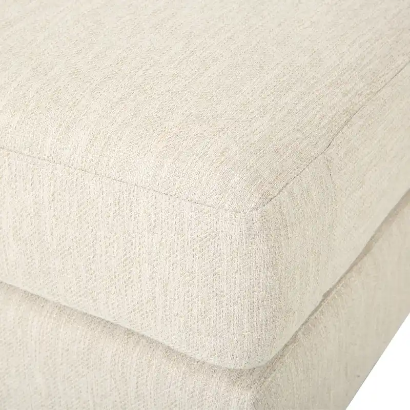 Beige Modern 101 3-seater Sofa with Wood Legs and Two Pillows for Living Room