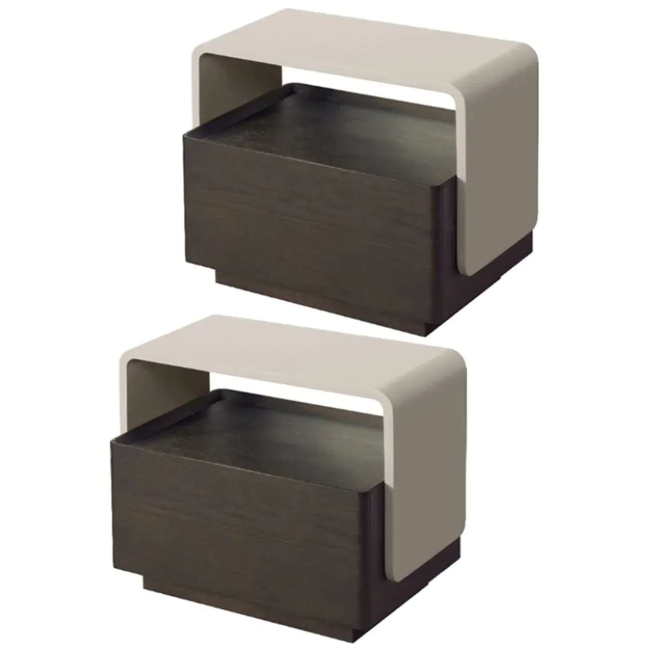 Chic Manufactured Wood Shelf & Drawer Nightstand