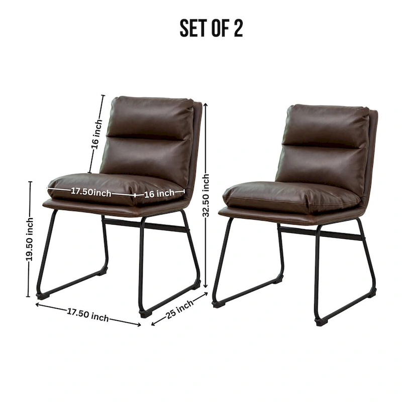 Roundhill Furniture Milos Upholstered Dining Chairs, Set of 2 - N/A