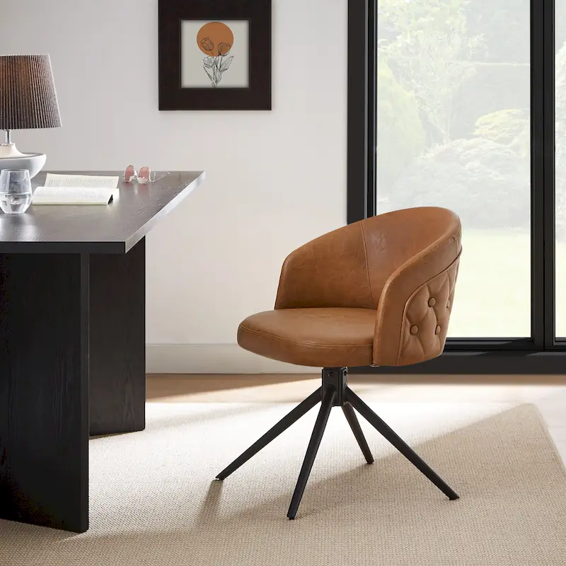 Art Leon Faux Leather Swivel Home Office Chair