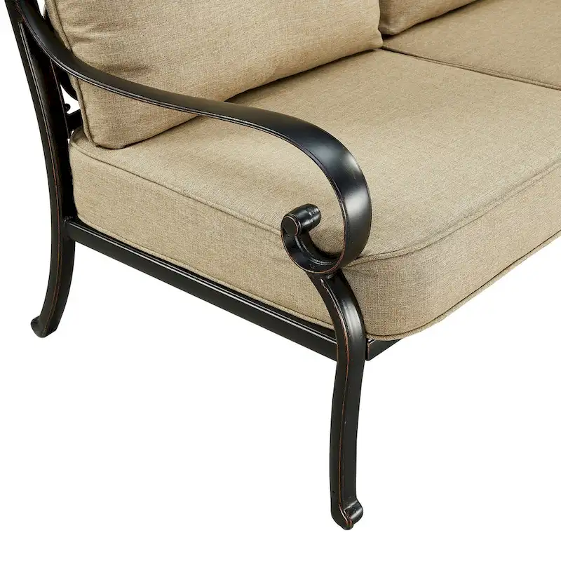 Black Aluminum Deep Seating Deep Seating Loveseat with Cushions