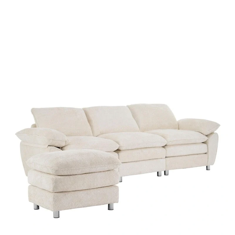Modern Deep 3-Seat Sofa Couch