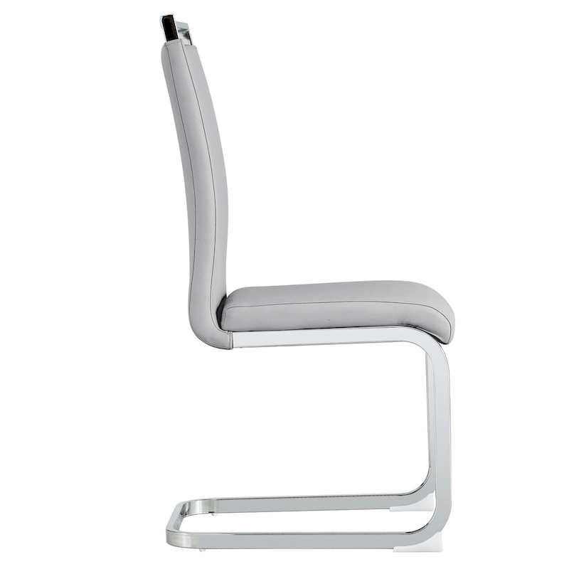 Set of 4 Modern Dining Chairs,High Back Side Chair with C-shaped Tube Chrome Metal Legs