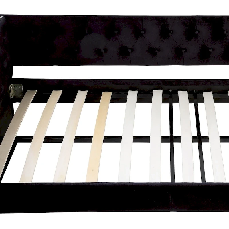 Gracewood Hollow Mokatsi Glam Tufted 2-Piece Daybed with Trundle Set