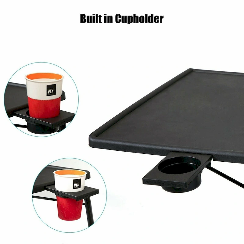 Folding TV Tray Laptop Table End Table Height Adjustable Cup Holder