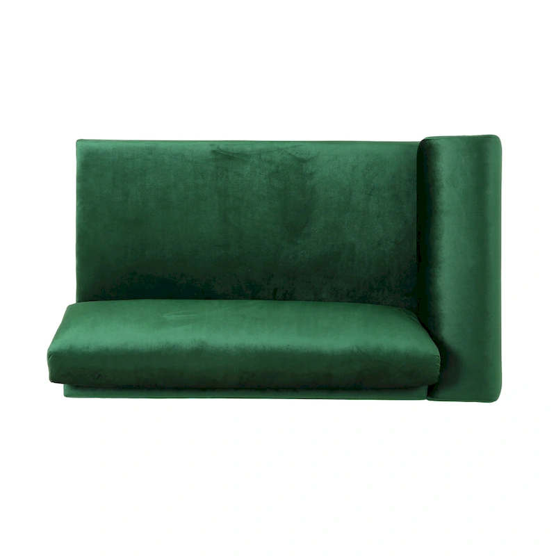 Emerald 111 Modern Velvet 4-Seat Sofa with Metal Legs and Solid Frame