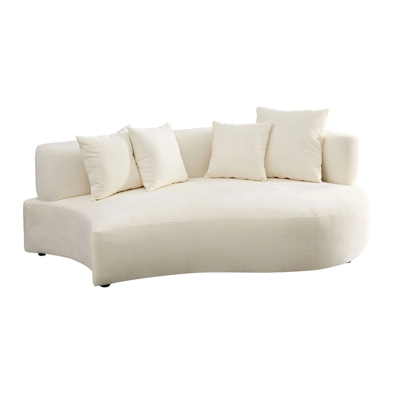 Modern 2 in 1 Sectional Curved Rotatable Sofa Couch, Swivel 360 Comfy 4-Seat Upholstered Sofa