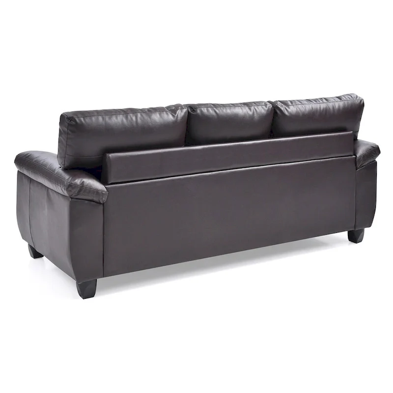 Flared Arm Faux Leather Tufted Straight Sofa - 78 - Brown