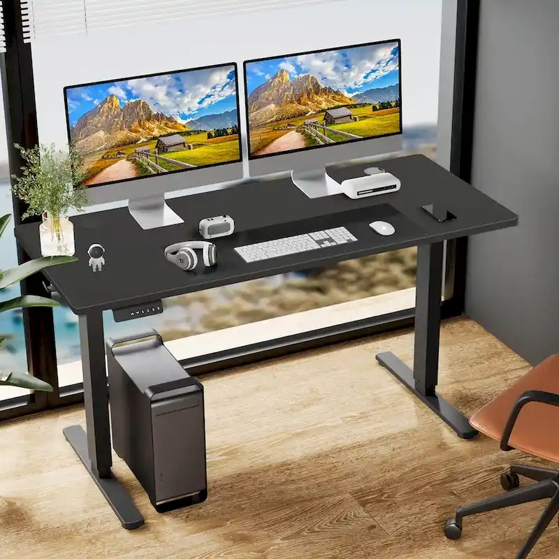 Electric Height Adjustable Standing Desk,Sit to Stand Ergonomic Computer Desk, 55  x 24