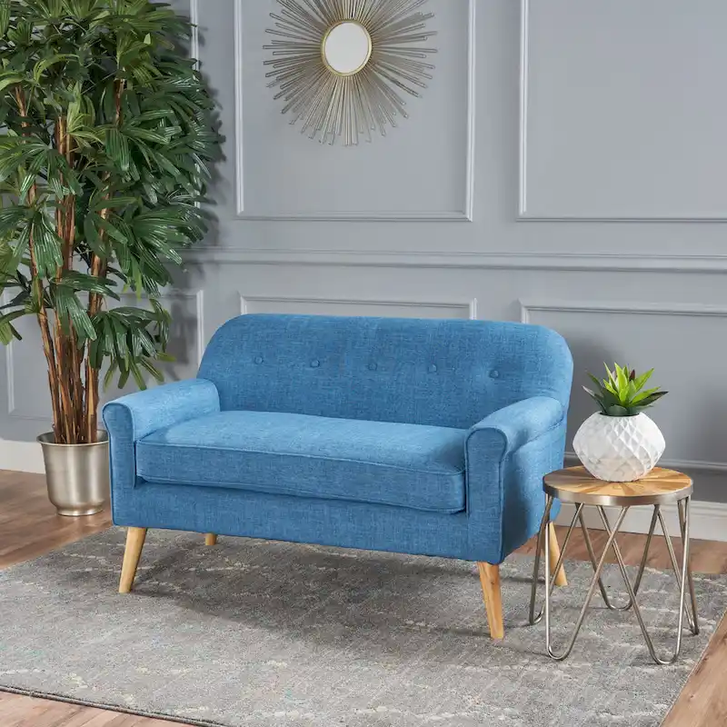 Mariah Mid-Century Fabric Loveseat by Christopher Knight Home