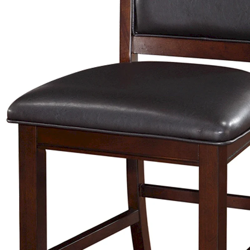 Wooden Armless High Chair, Espresso Brown & Black, Set of 2