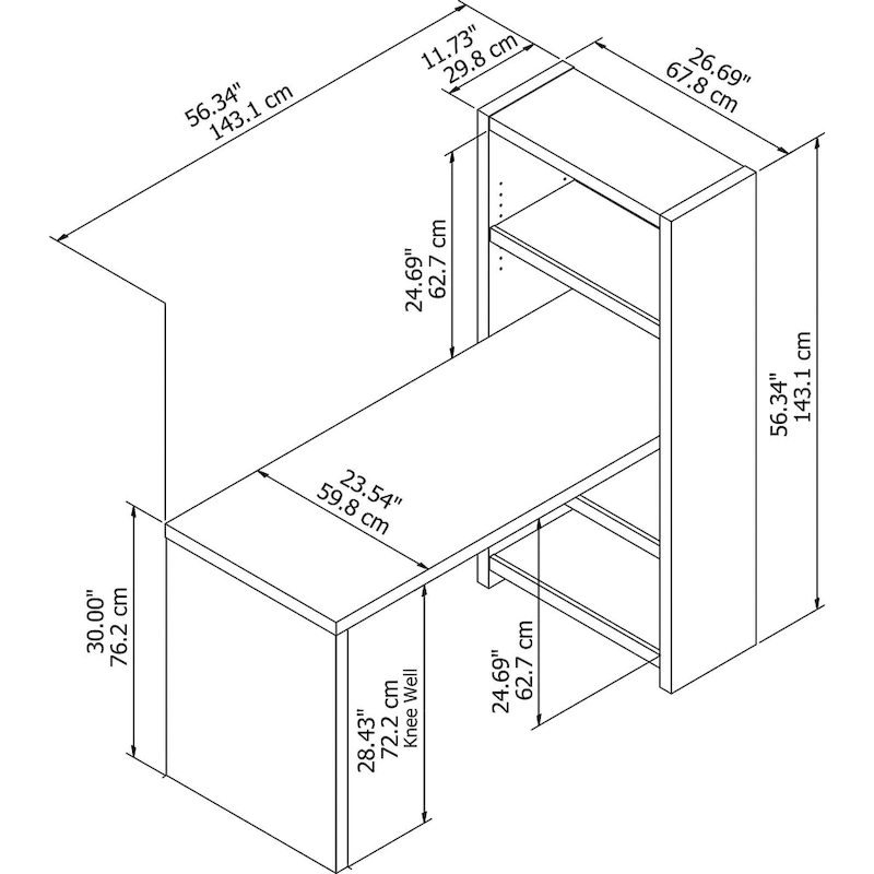 Echo 56W Craft Table by Bush Business Furniture