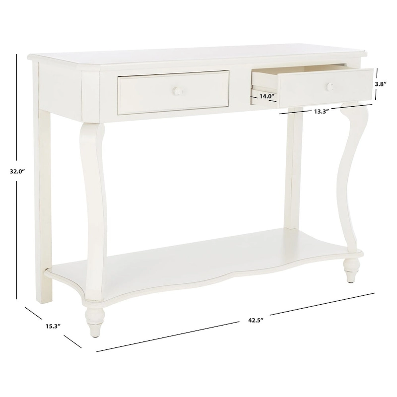 SAFAVIEH Otelia Dark Brown Wood Console Table. - 43Wx15Dx32H