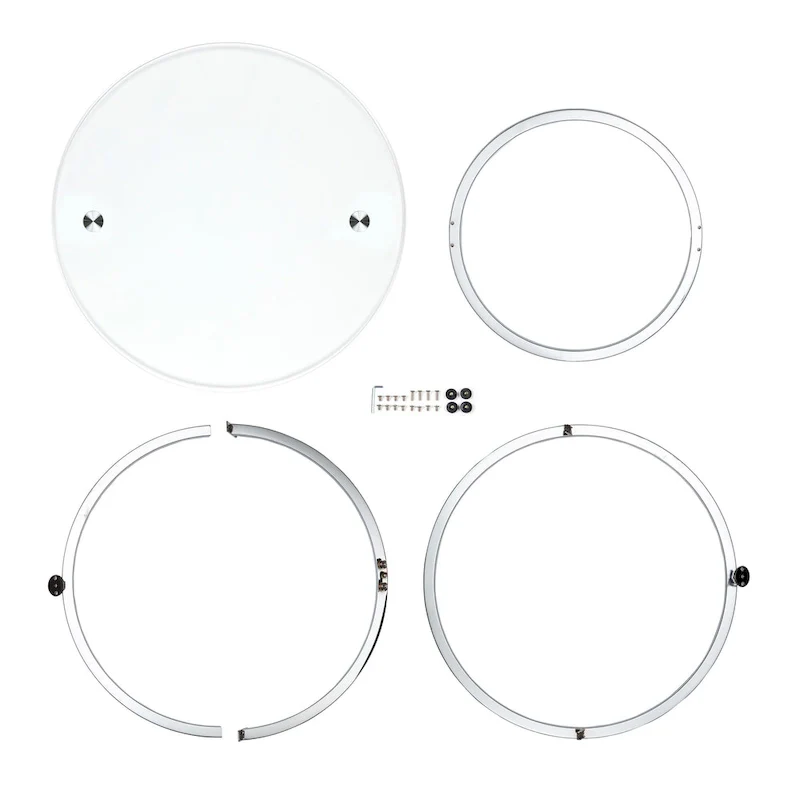 Galaxy Cross Base Tempered Glass Round Coffee Table