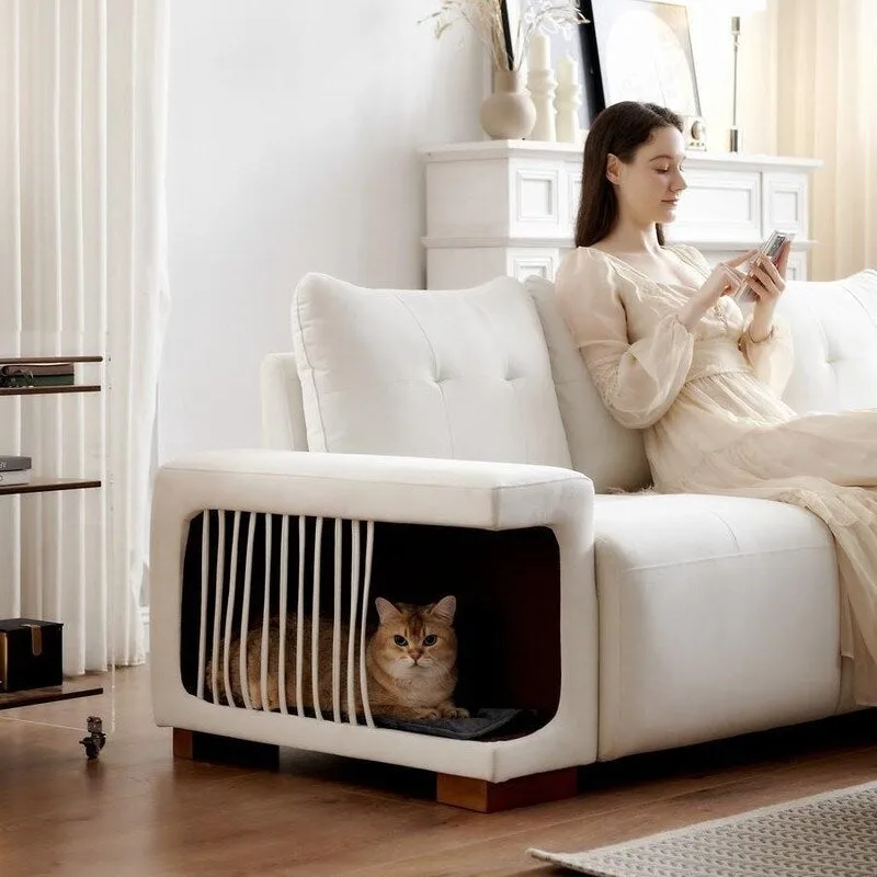 89 Modern Couch With Waterproof and cat scratch resistant fabric