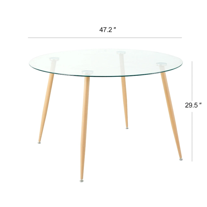 Modern simple glass table, high-quality tempered glass metal material