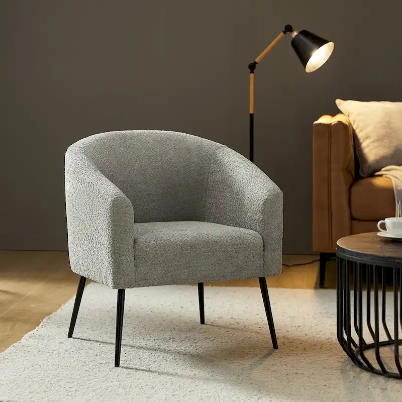 Hal Modern Boucle Armchair with Metal Legs by HULALA HOME