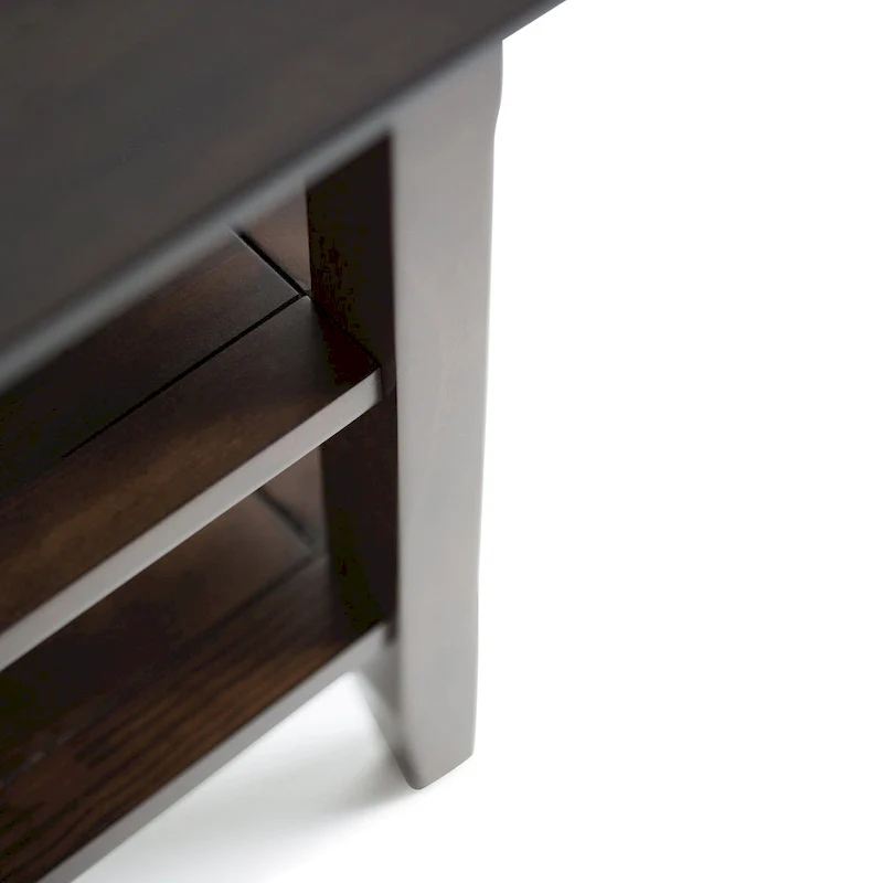 Square End Table with Open Shelves - 19 Inch Wide