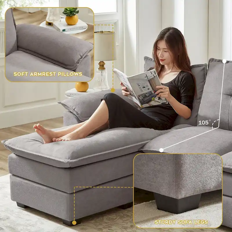 82.28 L Shaped 3 Pieces Living Room Sets