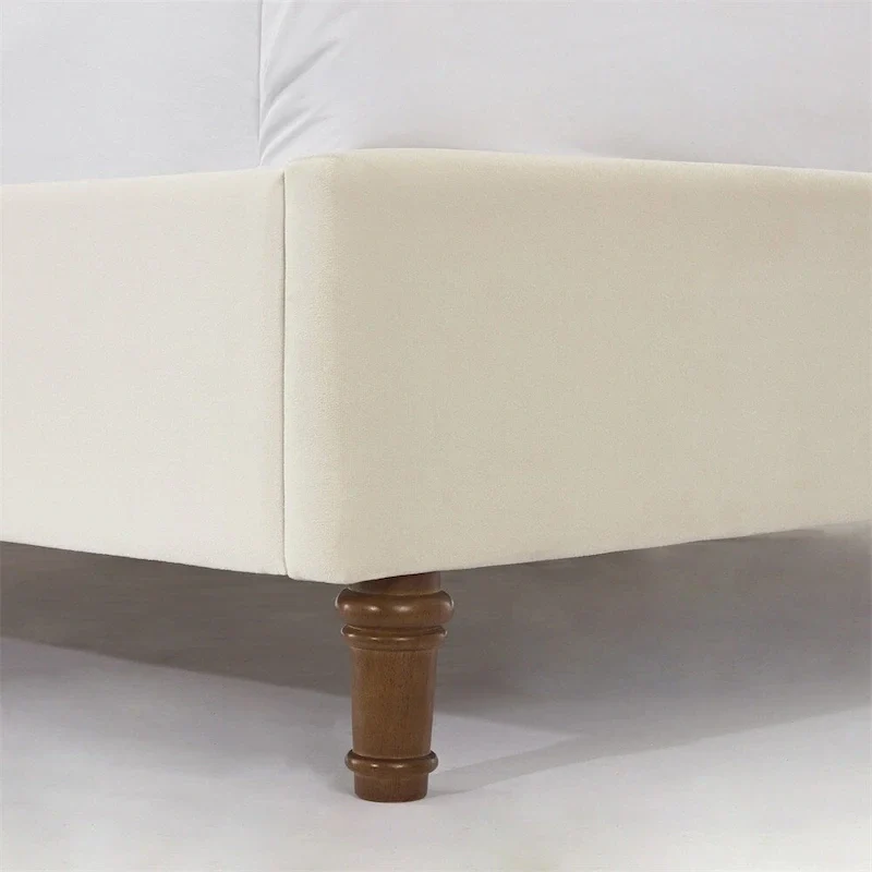 Upholstered King Bed Features a 54 High Headboard w/Buttoned Tuft