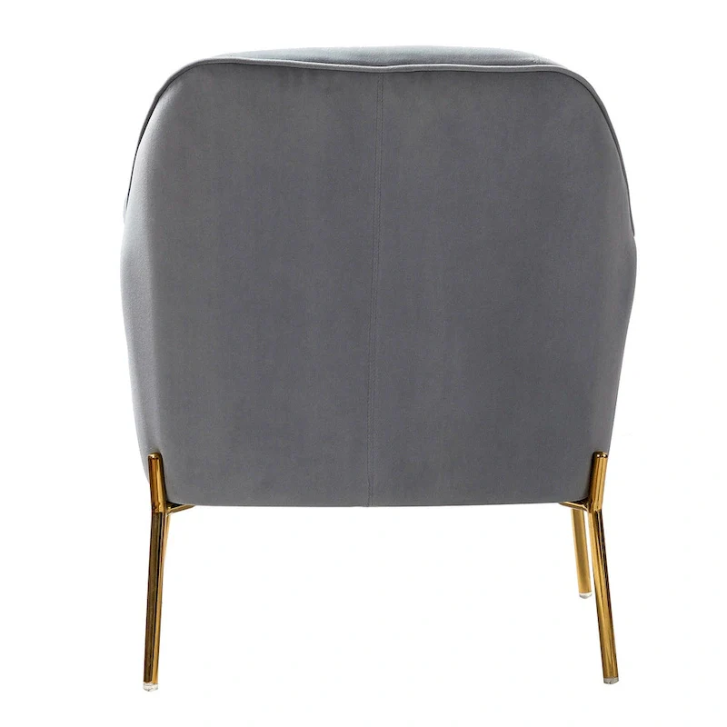 Marina Modern Velvet Accent Chair with Golden Legs Set of 2 by HULALA HOME