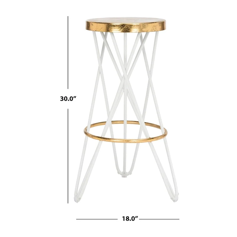 SAFAVIEH Elissa 30 Inch Gold Leaf Bar Stool - 18 x 18 x 30 - 18Wx18Dx30H