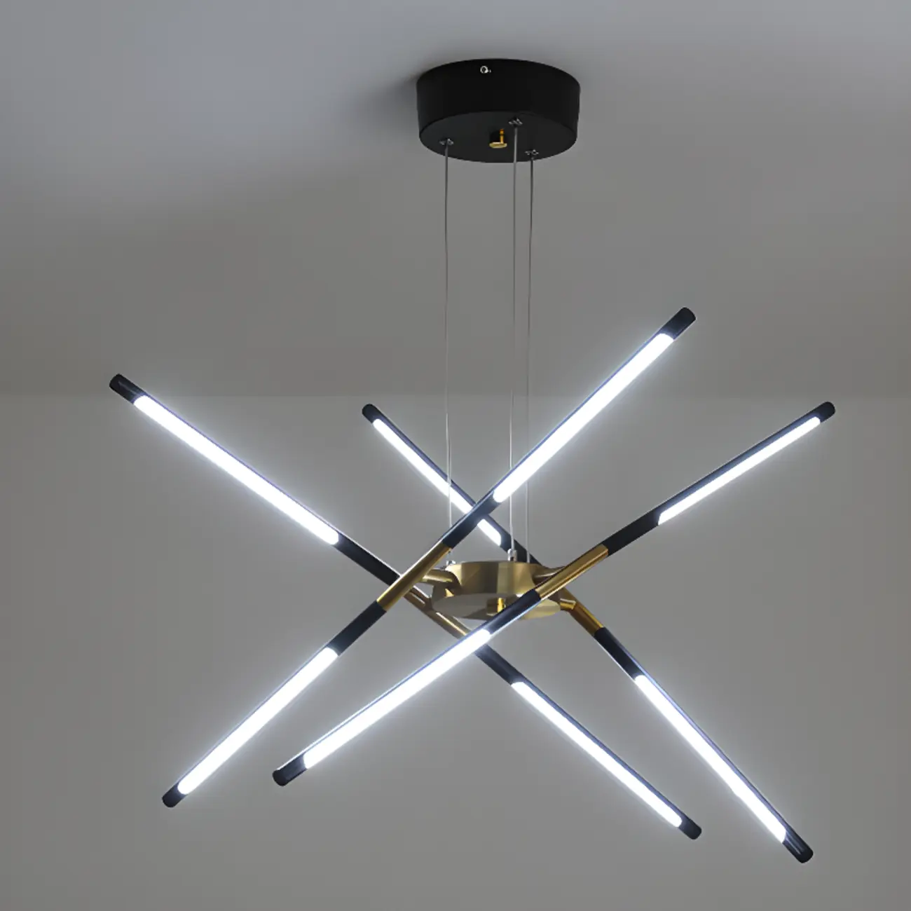 Modern LED Linear Chandelier with Adjustable Height