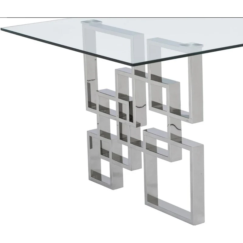 7-Piece Stainless Steel Nailhead Trim Dining Set