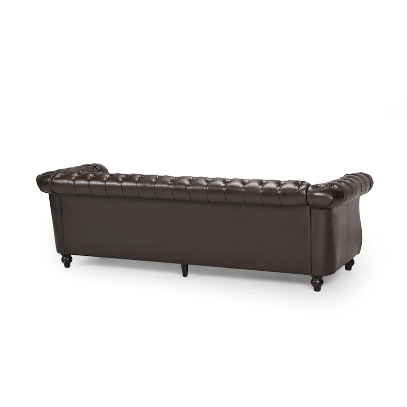 Parksley Tufted Chesterfield Faux Leather Sofa by Christopher Knight Home