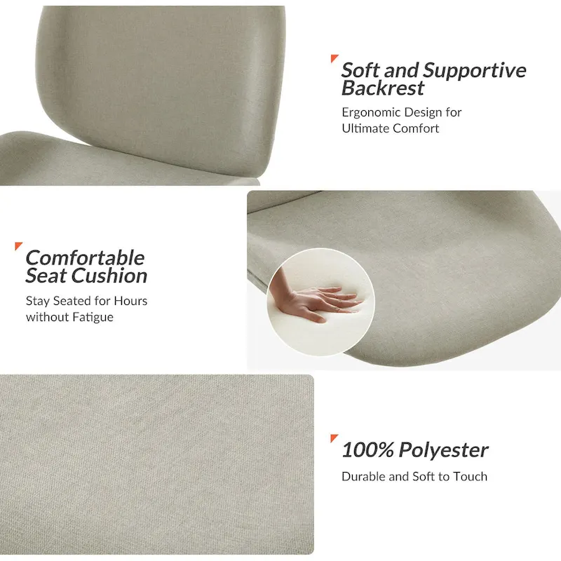 Ines Modern 0ffice Chair 360Whirling Armless With Metal Base by HULALA HOME