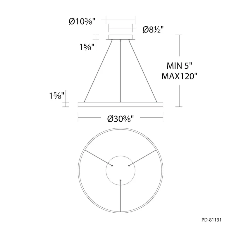 WAC Lighting PD-81131 Sirius 31  Wide LED Pendant