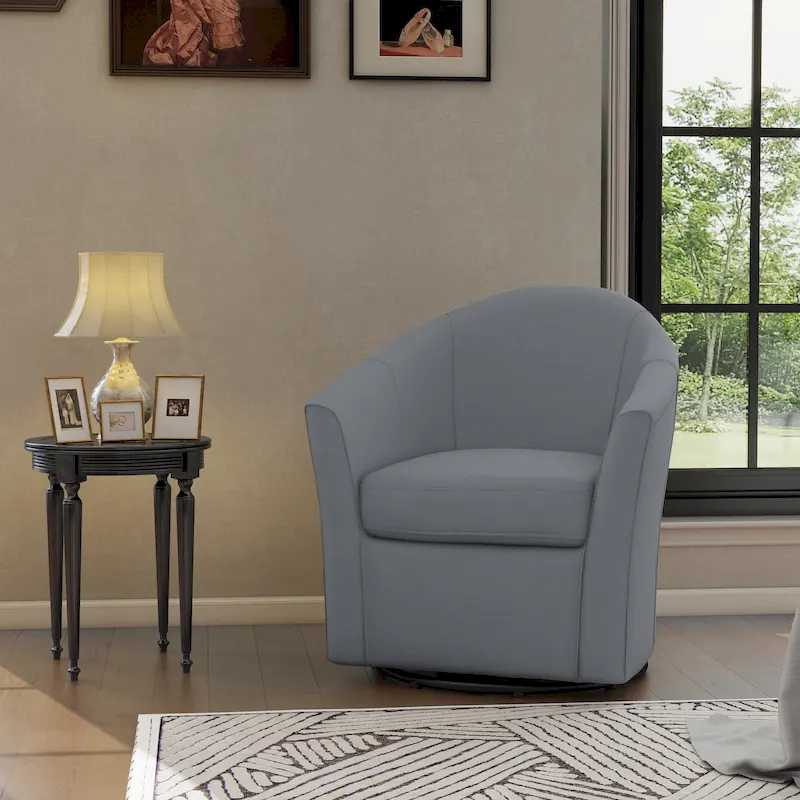 Modern Upholstered Swivel Barrel Chair Living Room Accent Chair