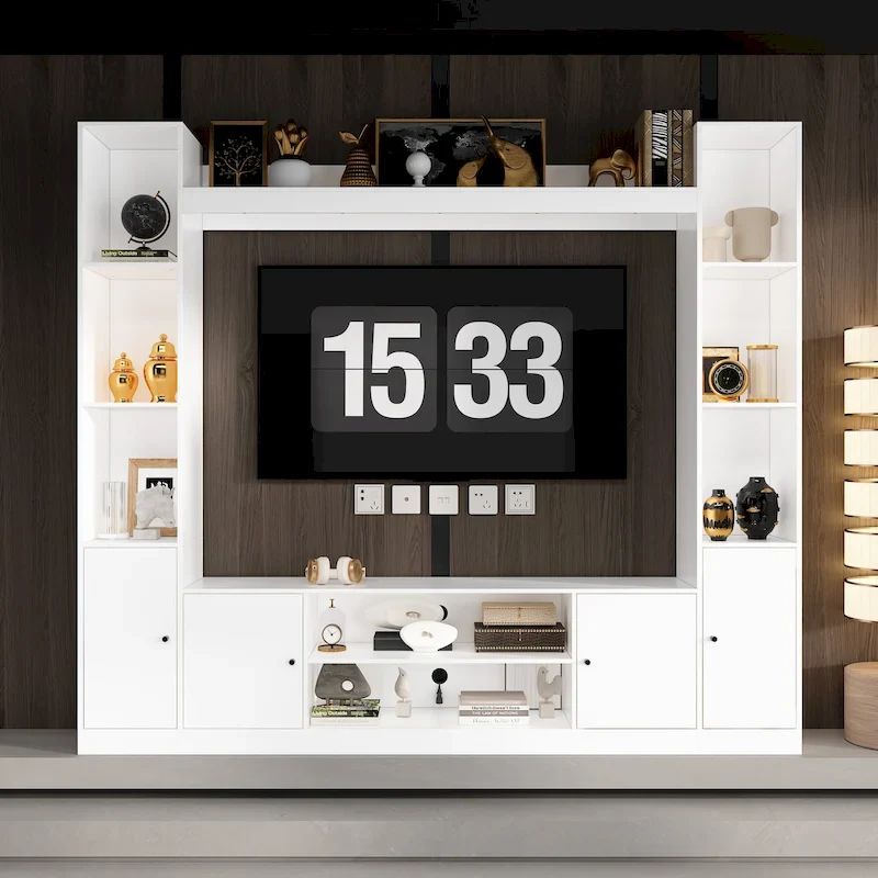 TV Stand/Electric Fireplace Ensemble Cozy Stylish Living Room Solution