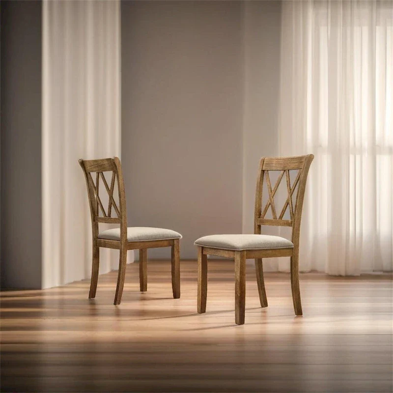 Fabric Upholstered Dining Chair Set of 2