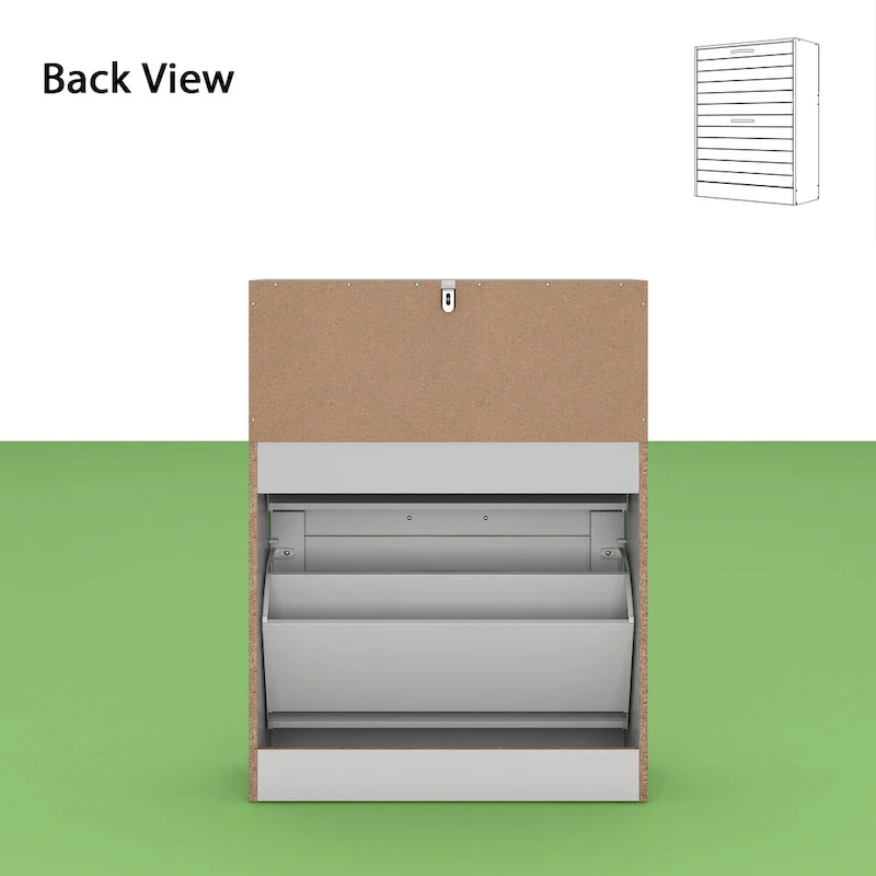 2-Drawer Shoe Cabinet, Fold-Out Drawers, Waterproof MDF, 8-12 Pairs, 22.4