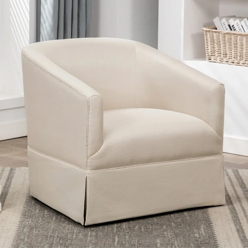 Elayne Skirted Fabric Swivel Accent Chair by Greyson Living