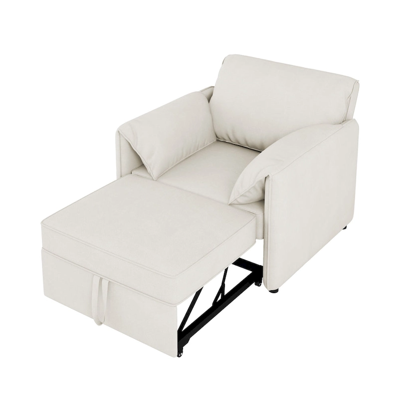Roomfitters Convertible Sofa Bed, 3 in 1 Sleeper Chair with Adjustable Backrest and Thick Cushions, Linen Frame