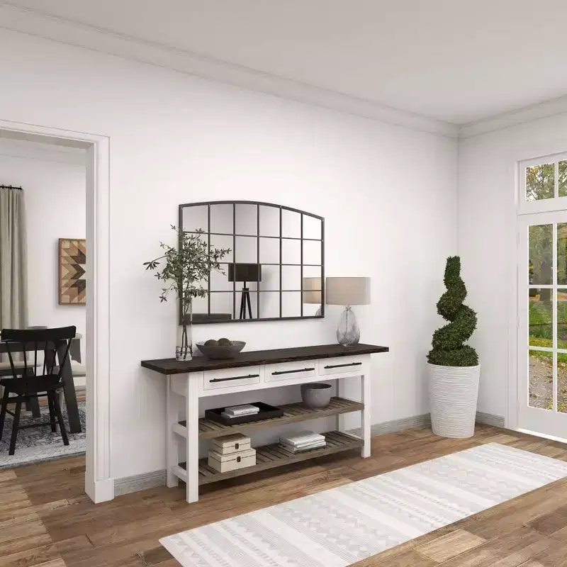 Farmhouse Wood Rectangle Console Table White - Olivia & May