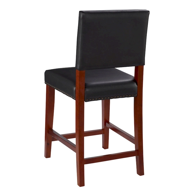 Linon Durlesti 24-inch Black Faux Leather Counter Stool