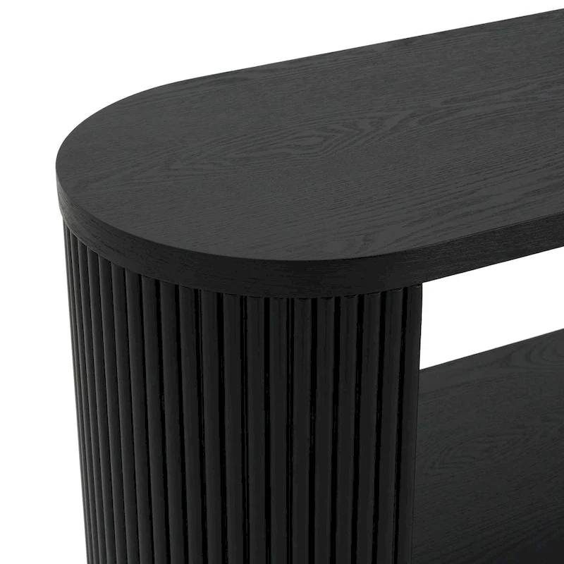 Modern Entryway Console Table - Slim Sofa Table with Open Shelf & Elegant Wood Grain, Multi-Functional Hallway Table