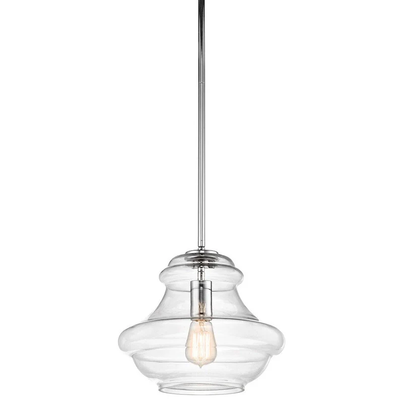 Kichler Lighting Everly Collection 1-light Chrome Pendant 12 inch Diameter