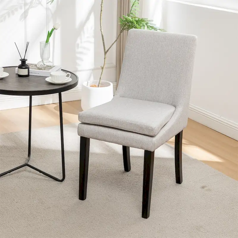 Modern Dining Chairs with Solid Wood Legs (Set of 2)