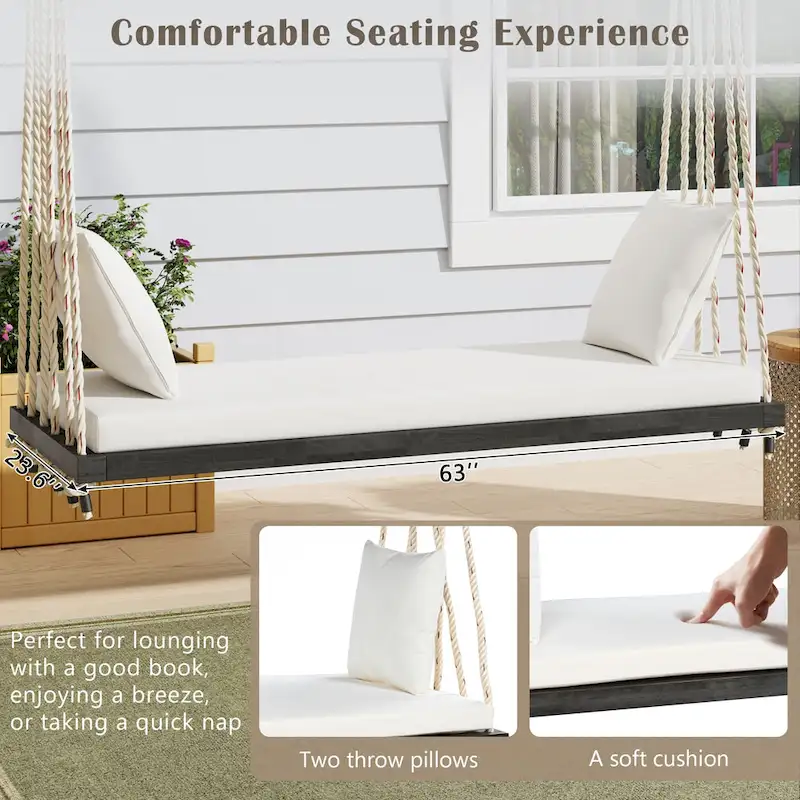 Patio Wooden Swing Chair