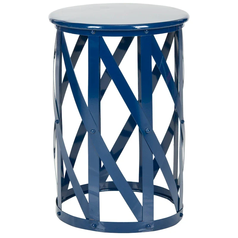 SAFAVIEH Soultana Grey Lattice Iron Stool - 14 x 14 x 20.7 - 14Wx14Dx20H